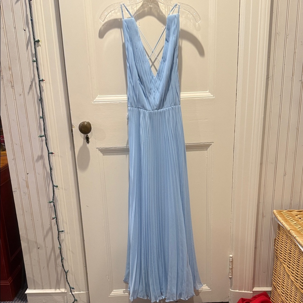 Chic Light Blue Backless Dress